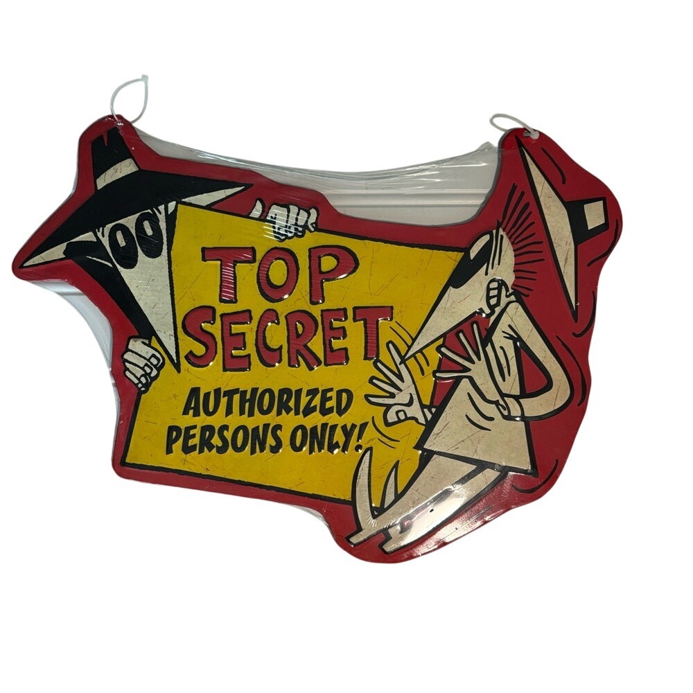 Open Road "Top Secret Authorized Persons Only Distressed Metal Sign 10"x 13" New